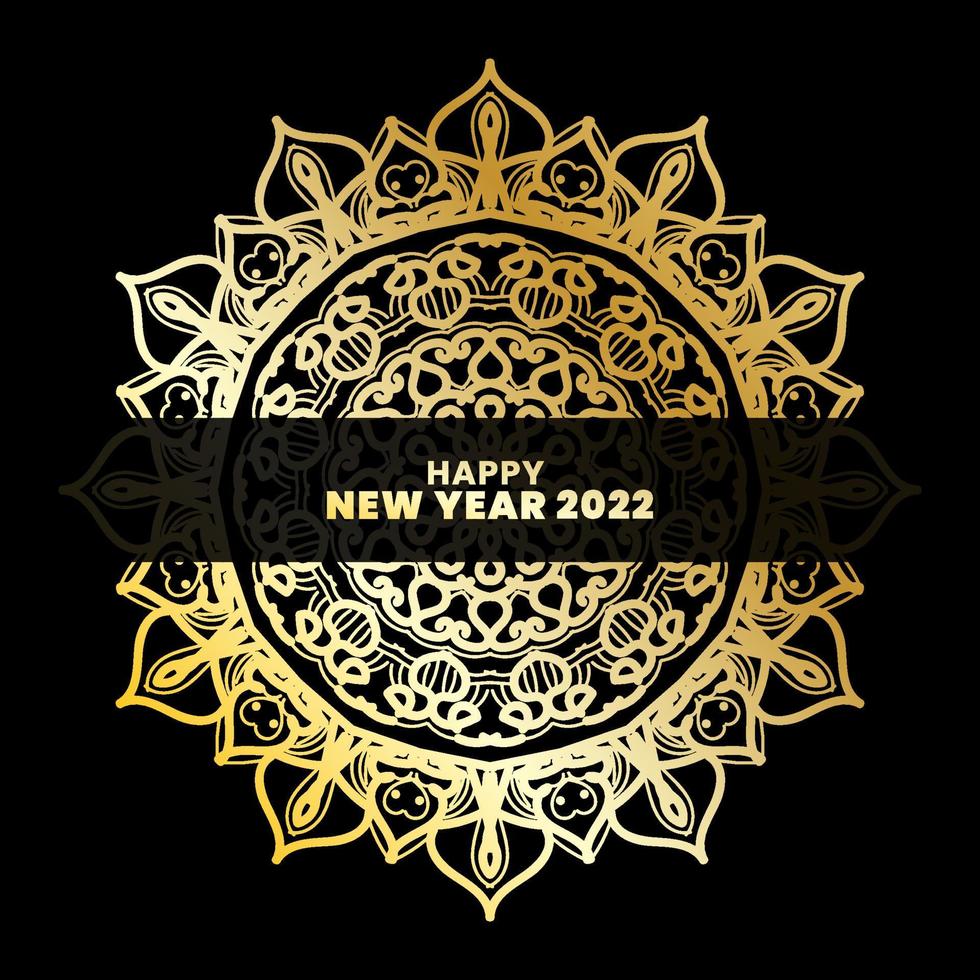 Happy New Year With Luxury Mandala vector