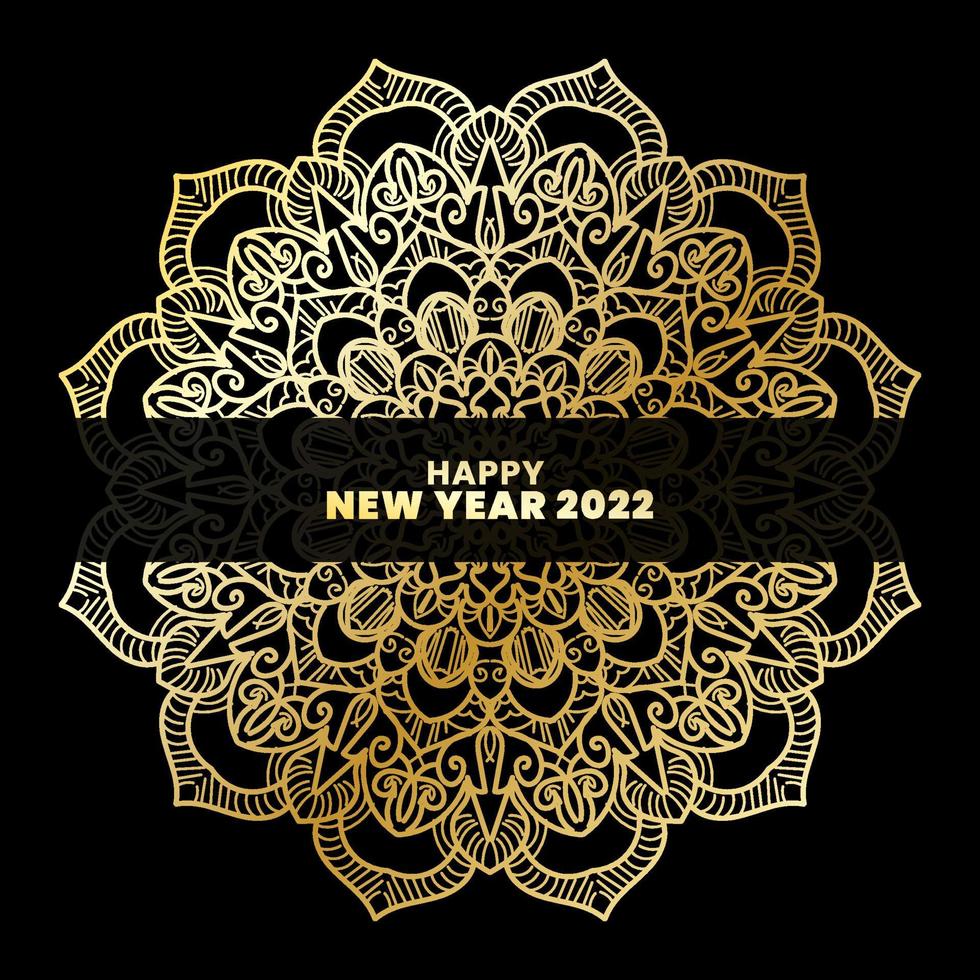 Happy New Year With Luxury Mandala vector