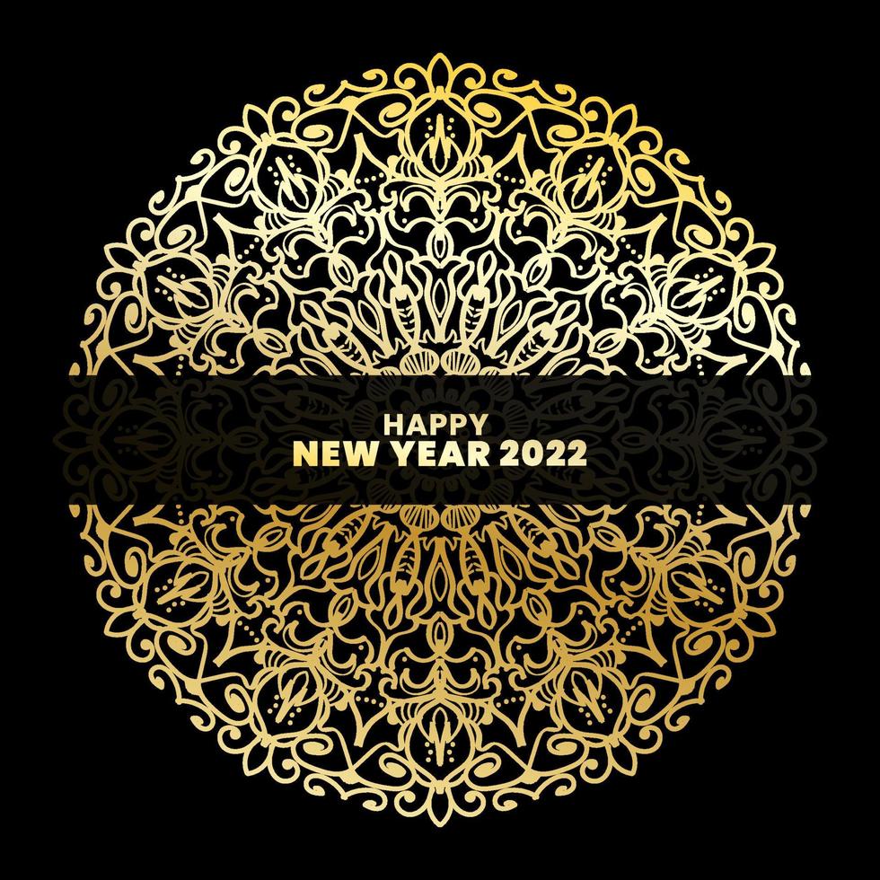 Happy New Year With Luxury Mandala vector