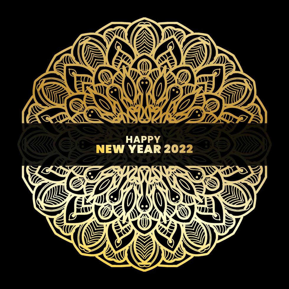 Happy New Year With Luxury Mandala vector