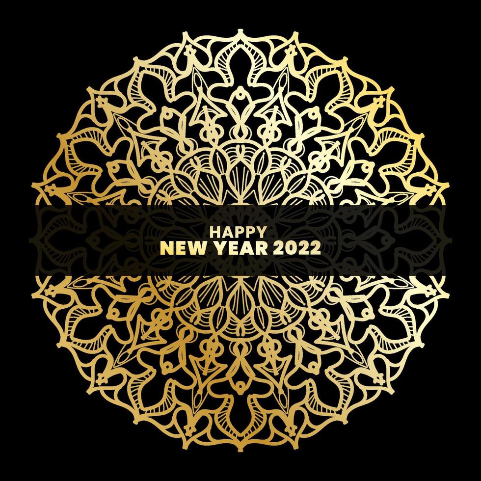 Happy New Year With Luxury Mandala vector