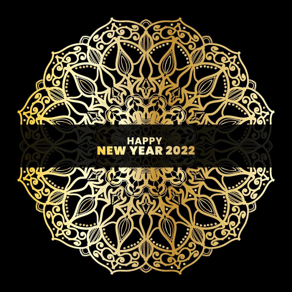 Happy New Year With Luxury Mandala vector