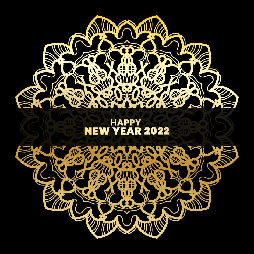 Happy New Year With Luxury Mandala vector