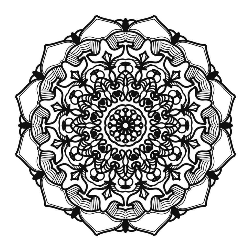 Circular pattern in the form of mandala with flower for henna mandala tattoo decoration vector