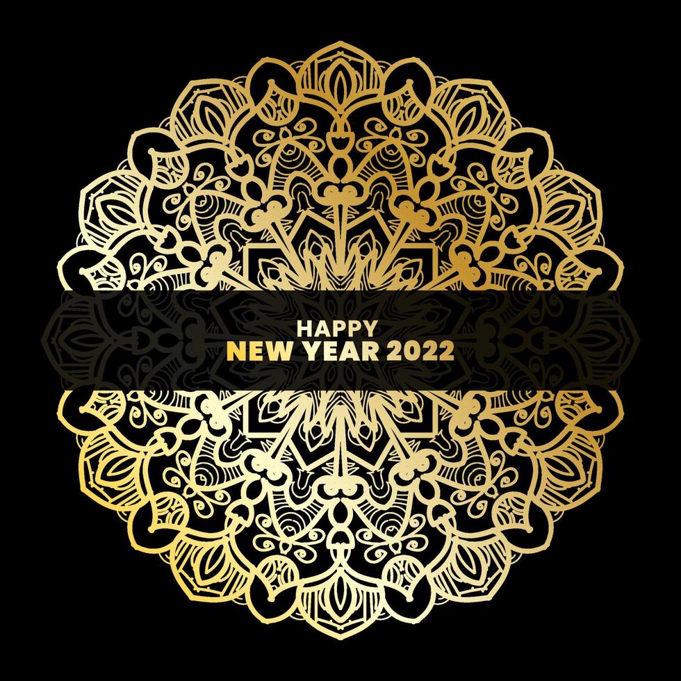 Happy New Year With Luxury Mandala vector