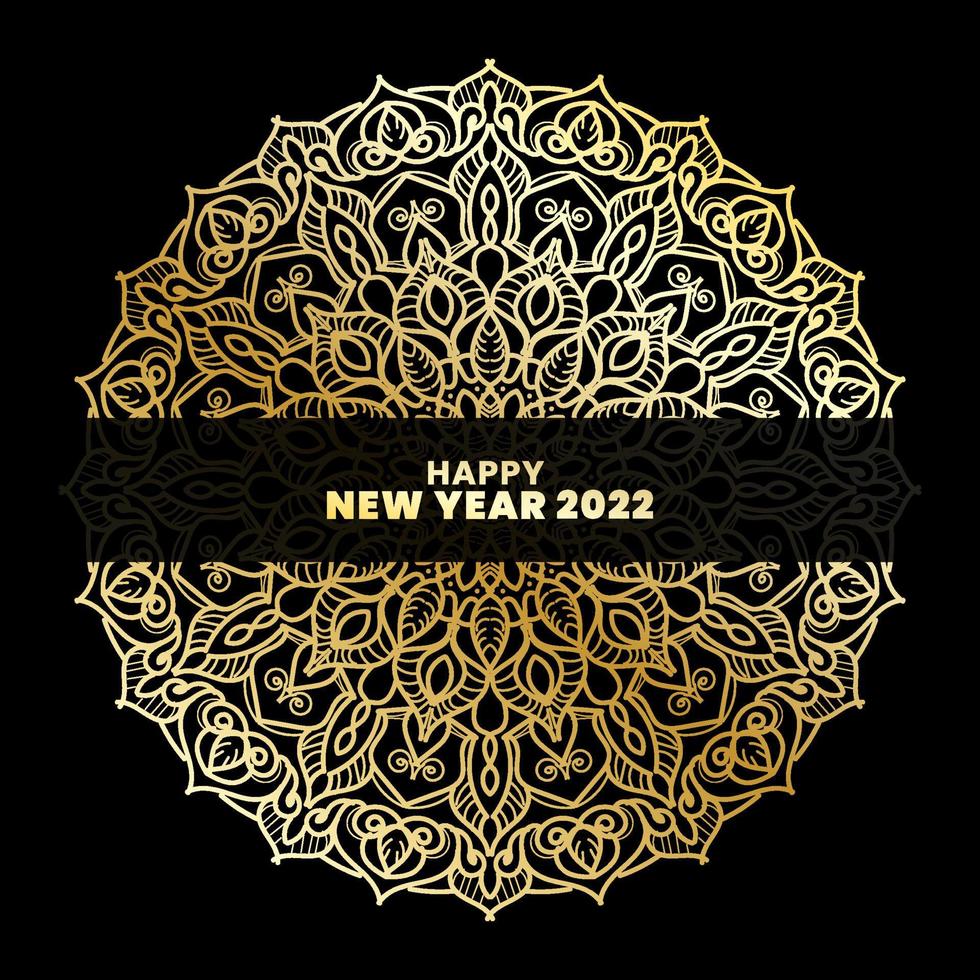 Happy New Year With Luxury Mandala vector