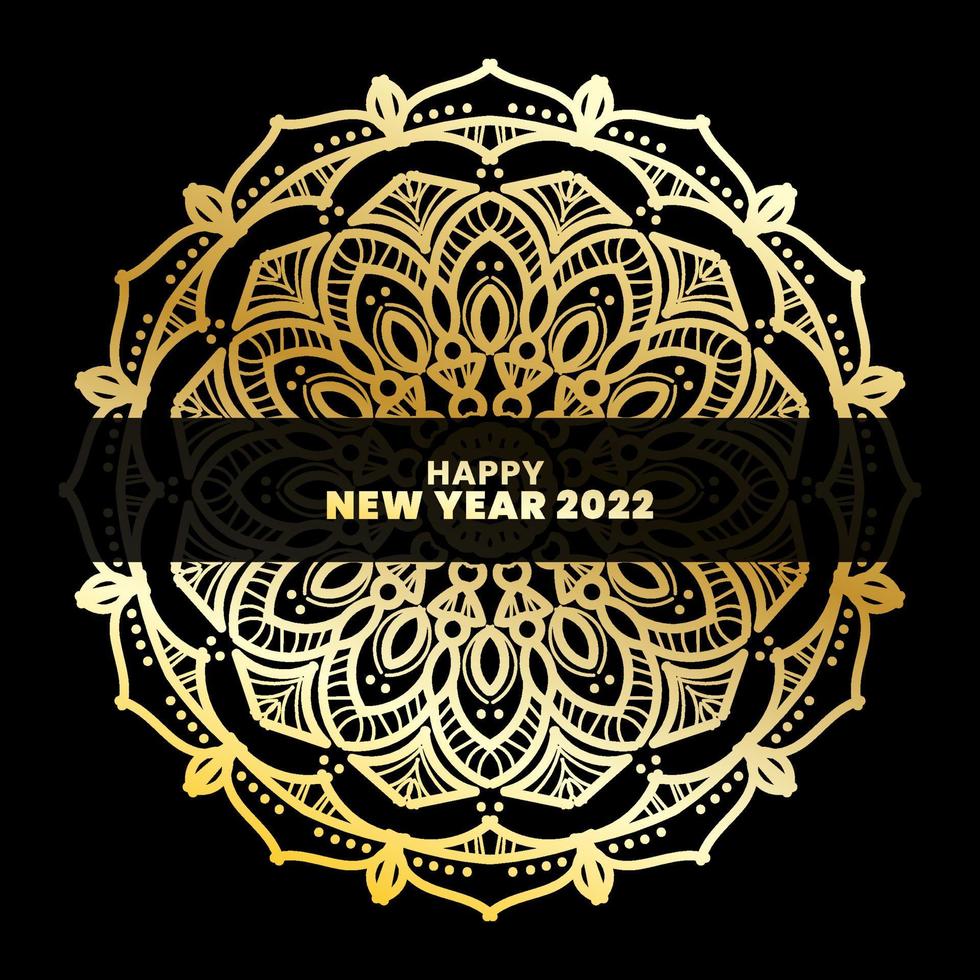 Happy New Year With Luxury Mandala vector