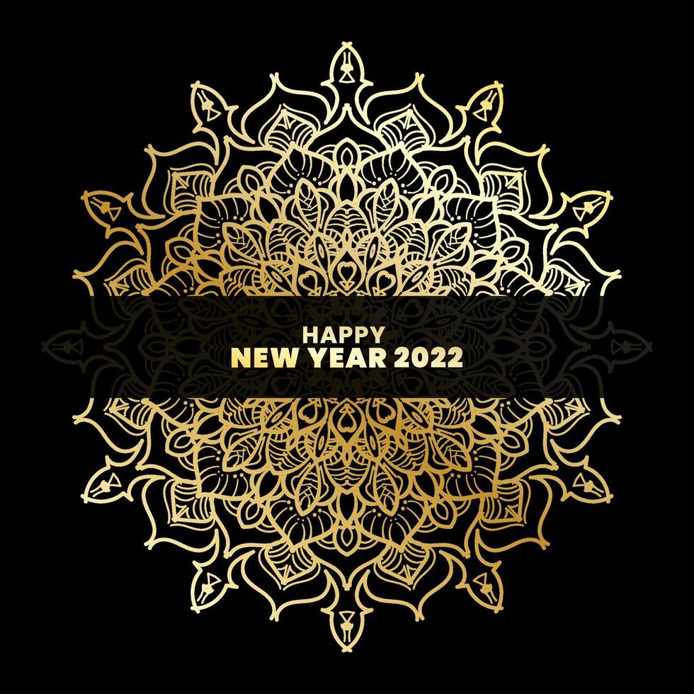 Happy New Year With Luxury Mandala vector