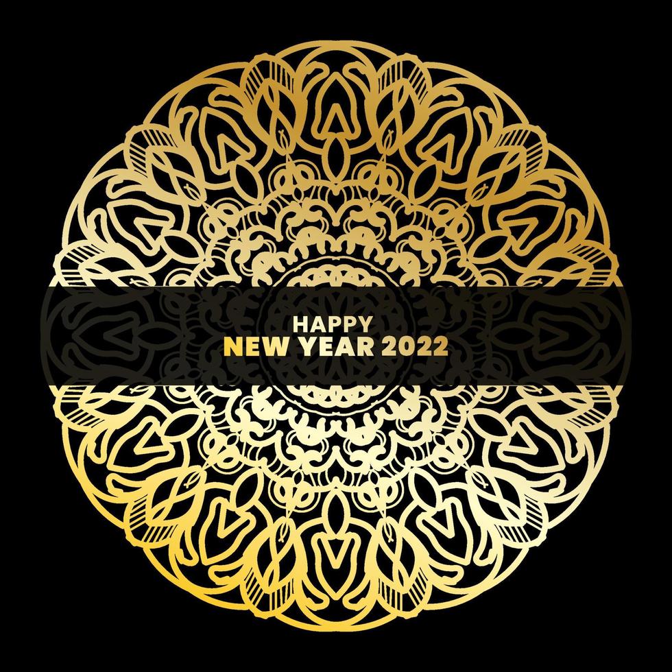 Happy New Year With Luxury Mandala vector