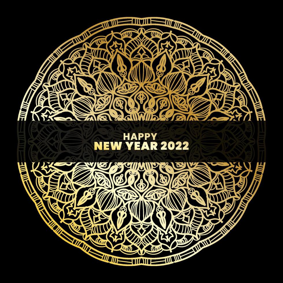 Happy New Year With Luxury Mandala vector