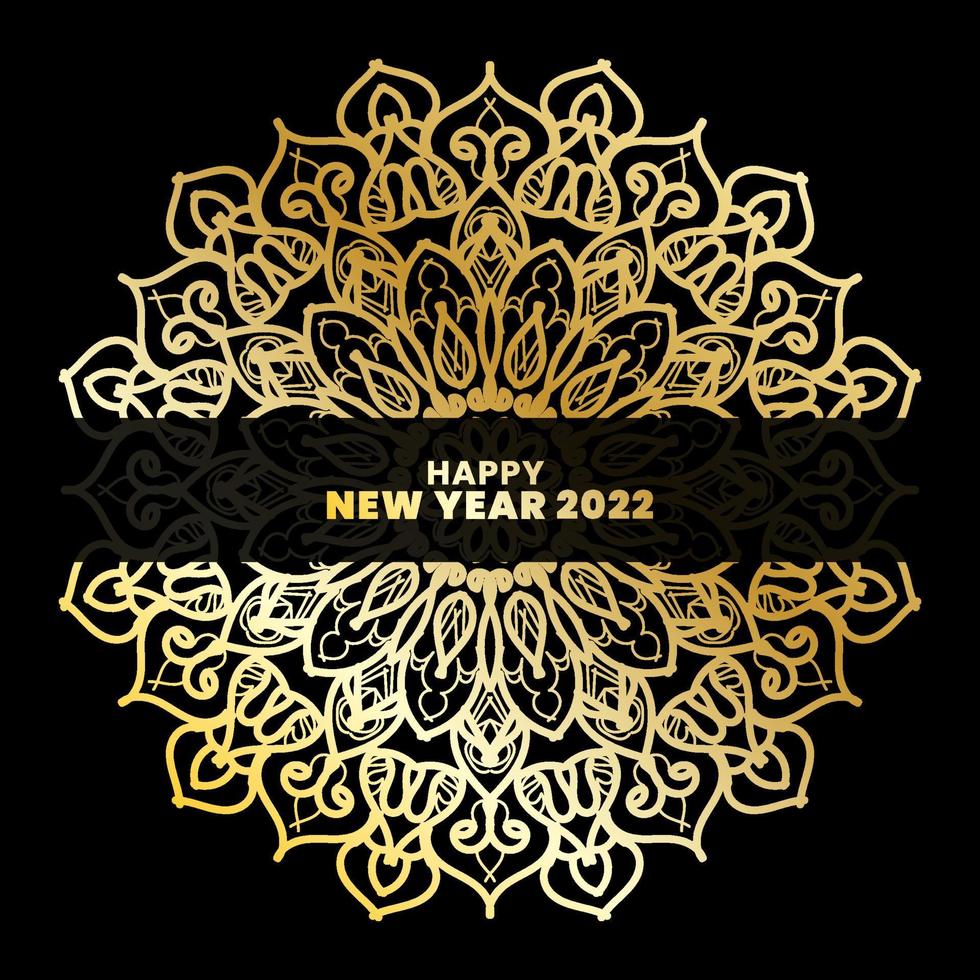 Happy New Year With Luxury Mandala vector