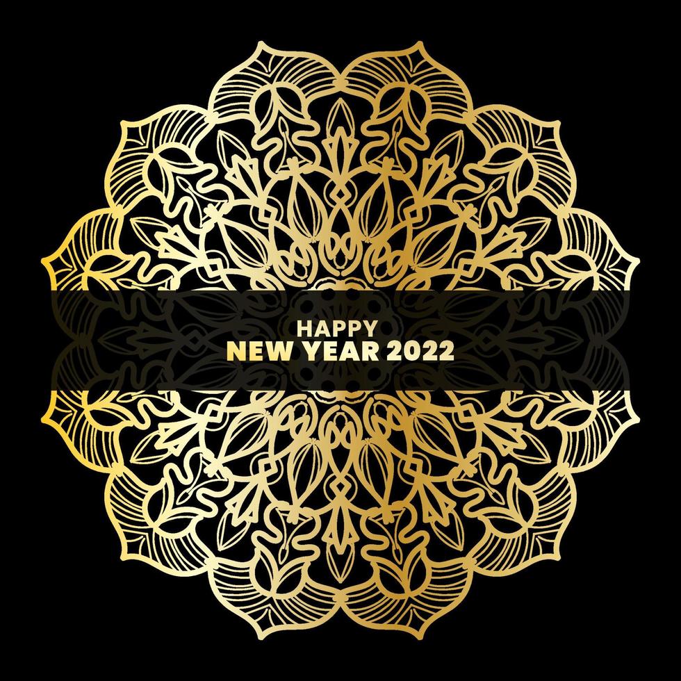 Happy New Year With Luxury Mandala vector
