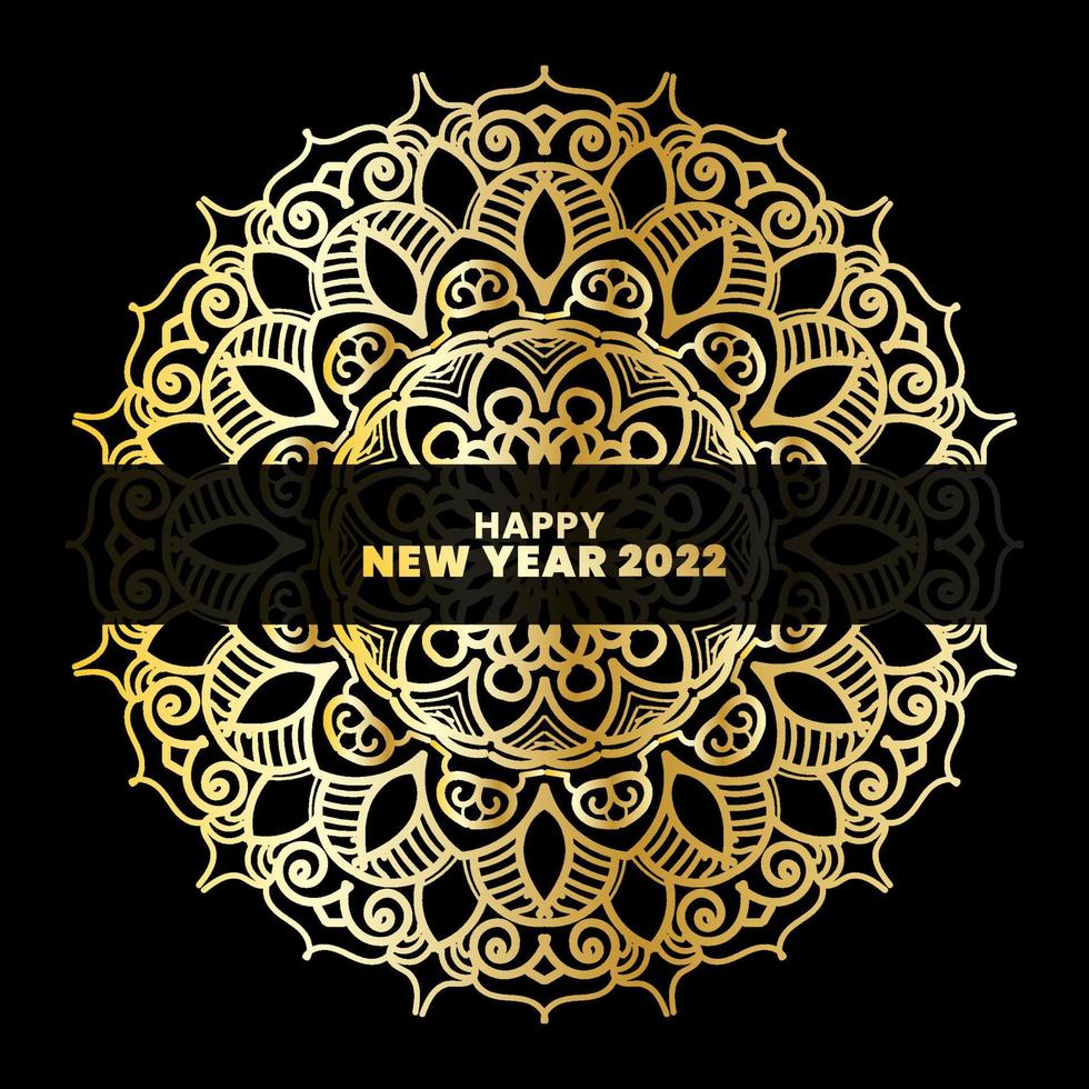 Happy New Year With Luxury Mandala vector
