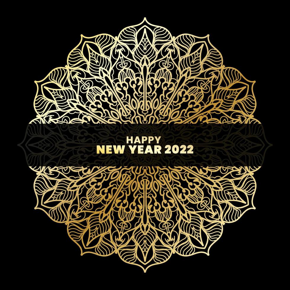 Happy New Year With Luxury Mandala vector