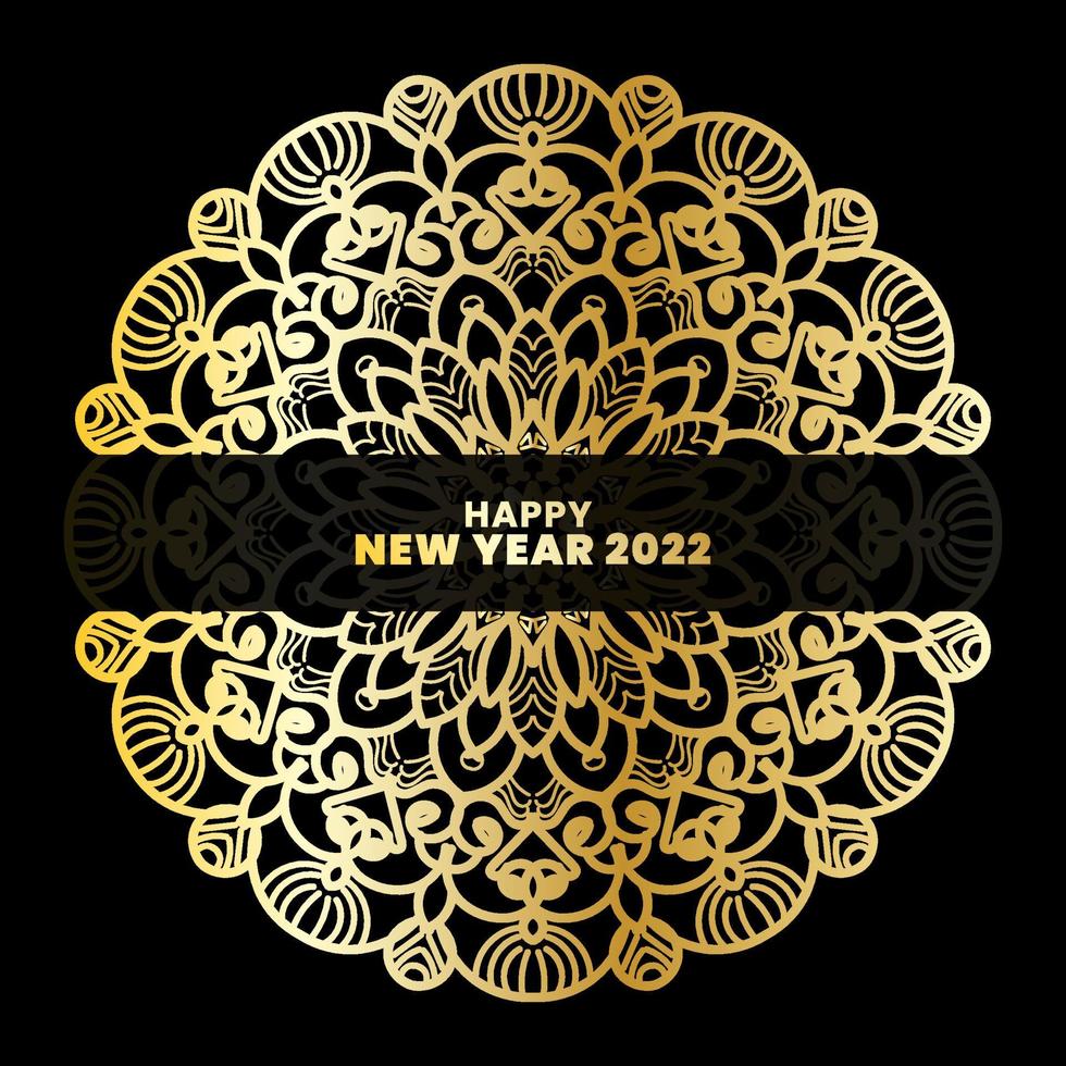 Happy New Year With Luxury Mandala vector