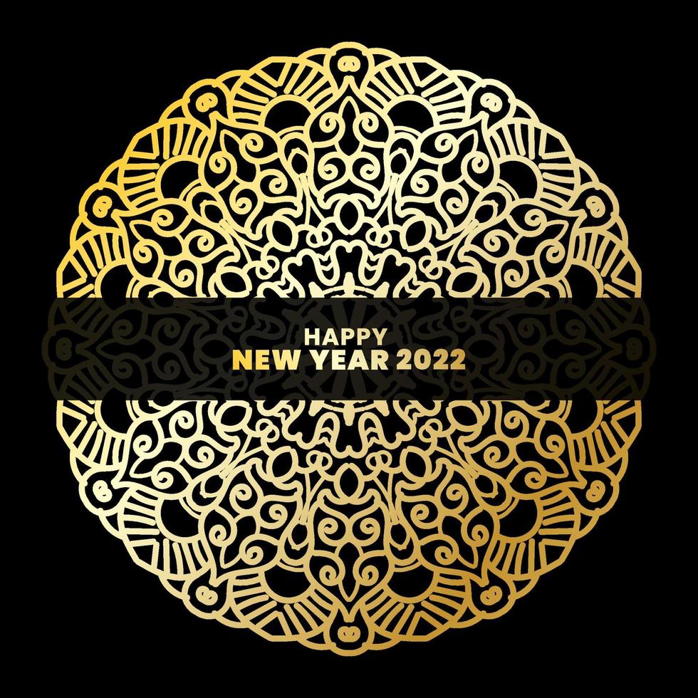 Happy New Year With Luxury Mandala vector