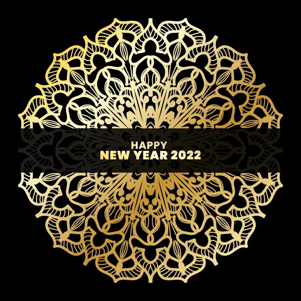 Happy New Year With Luxury Mandala vector