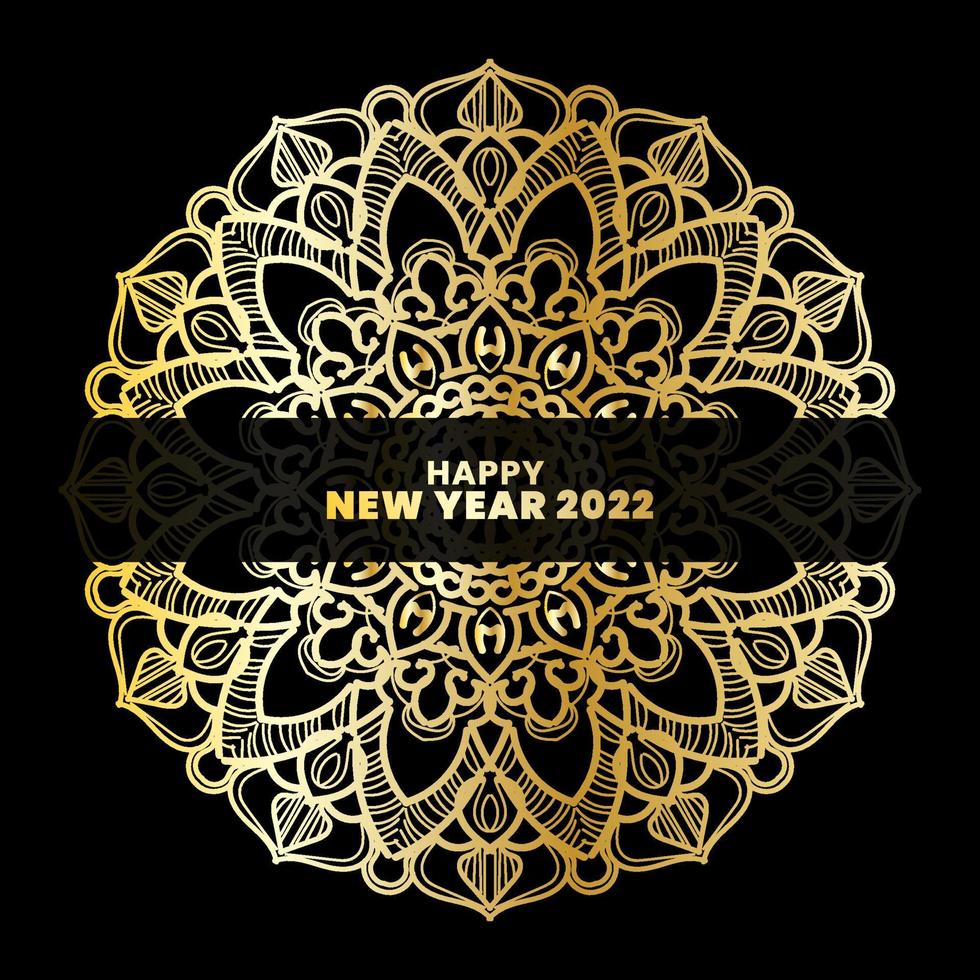 Happy New Year With Luxury Mandala vector