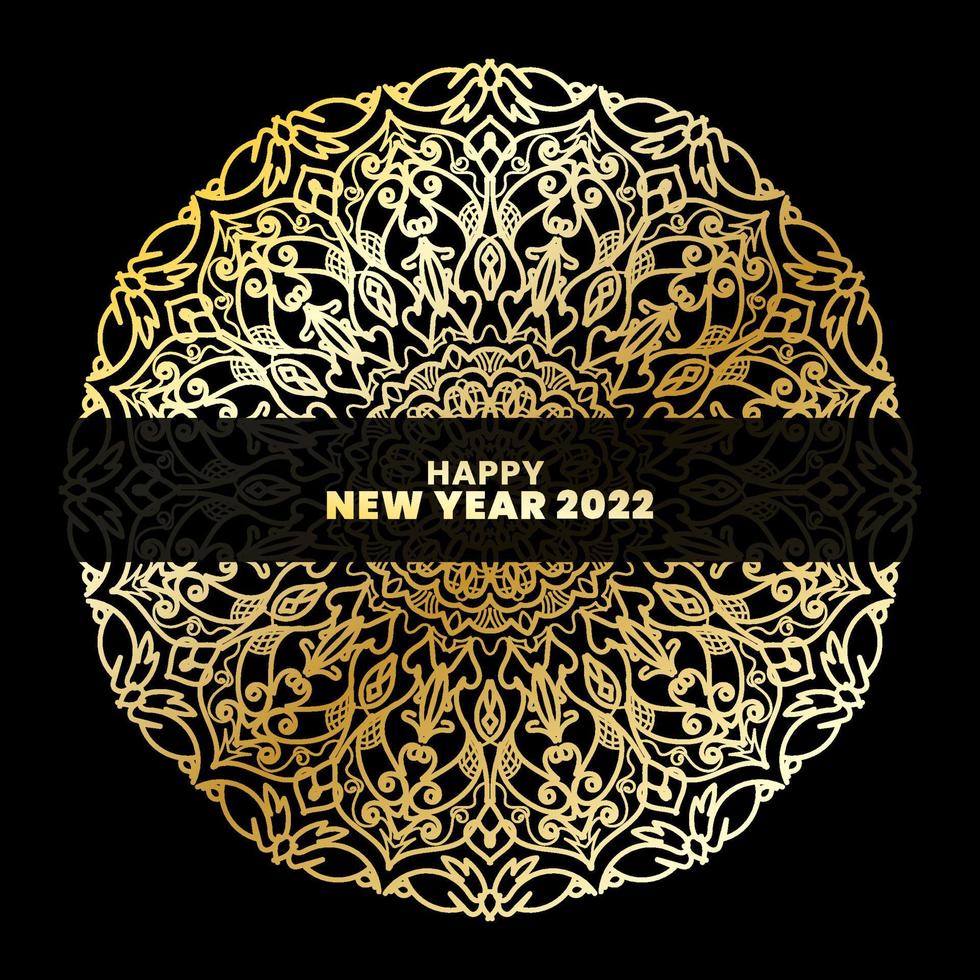 Happy New Year With Luxury Mandala vector
