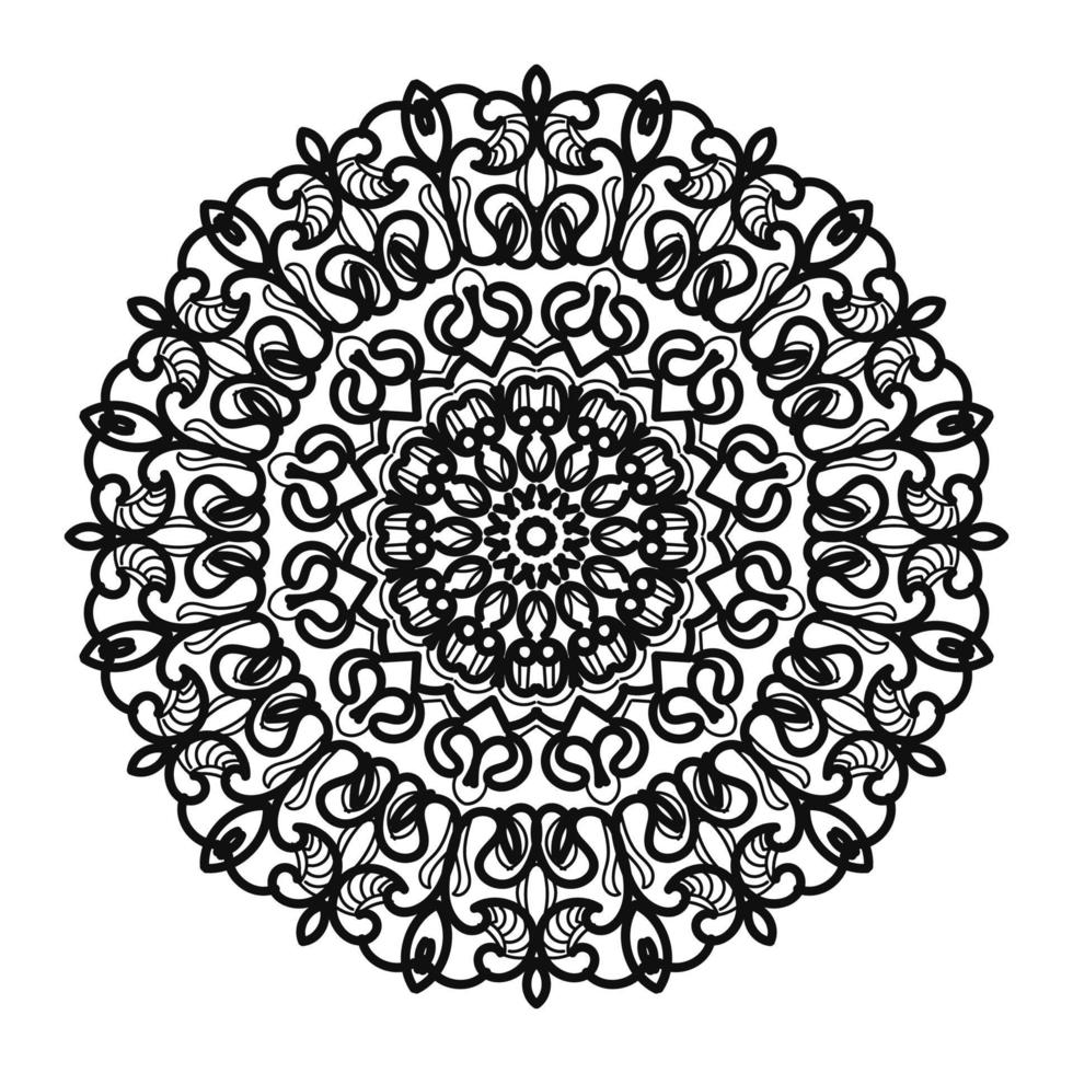 Circular pattern in the form of mandala with flower for henna mandala tattoo decoration vector