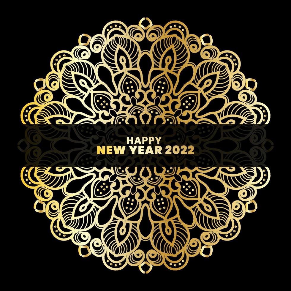 Happy New Year With Luxury Mandala vector