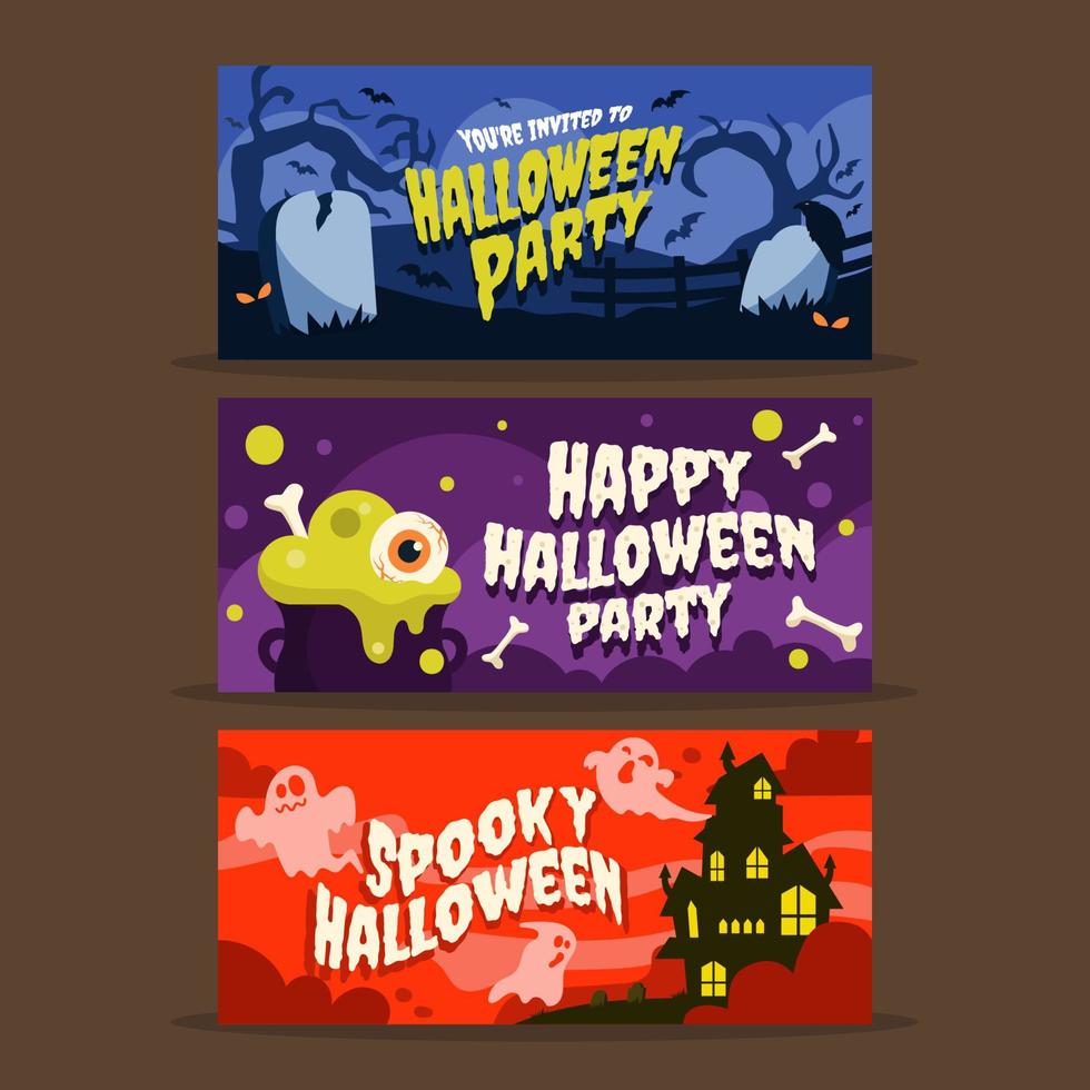 espeluznante colección de pancartas de halloween vector