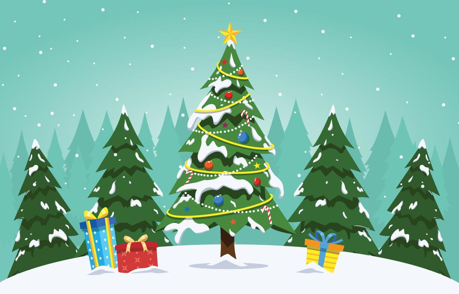 Christmas Trees Background vector