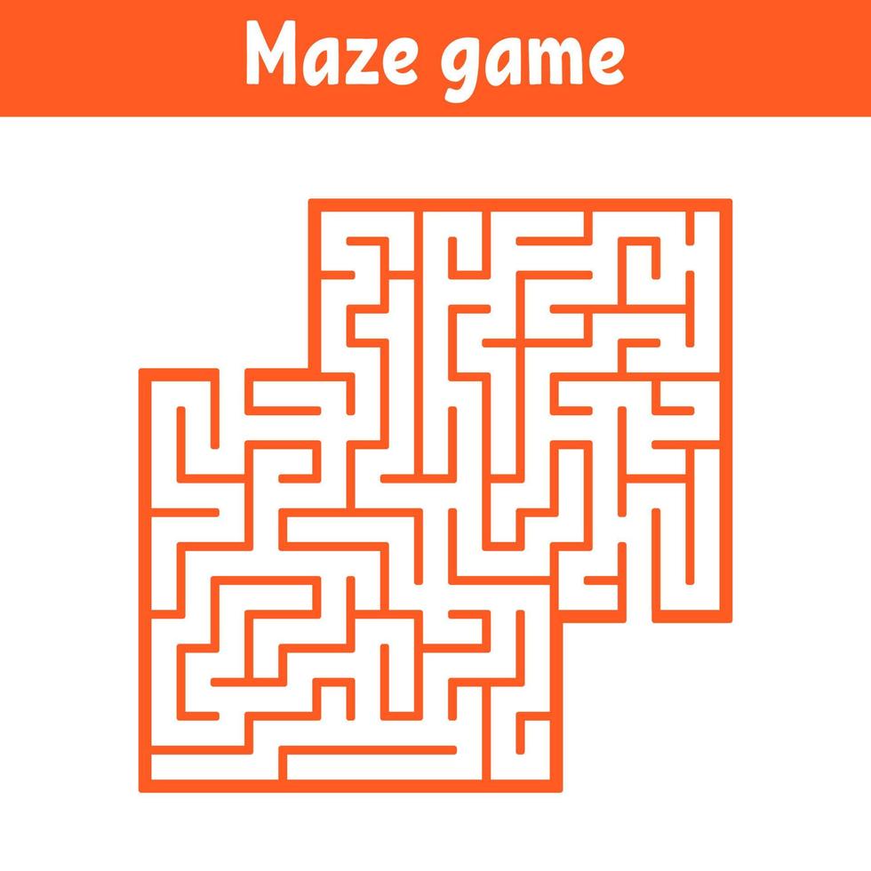 Color square maze. Game for kids. Puzzle for children. Labyrinth conundrum. Flat vector illustration isolated on white background. With place for your image.