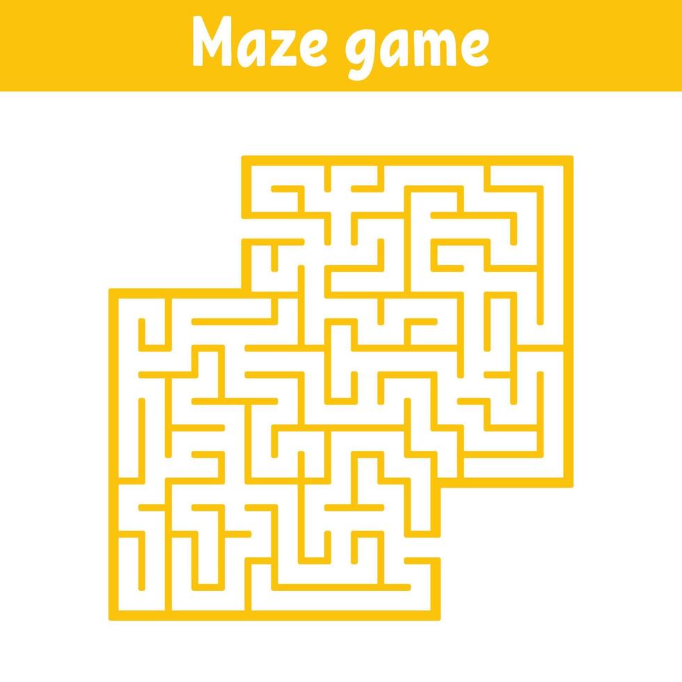 Color square maze. Game for kids. Puzzle for children. Labyrinth conundrum. Flat vector illustration isolated on white background. With place for your image.