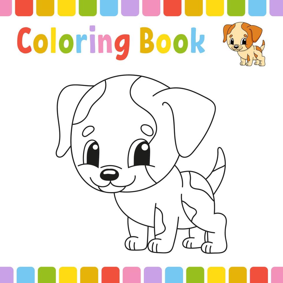 Coloring book pages for kids. Cute cartoon vector illustration.