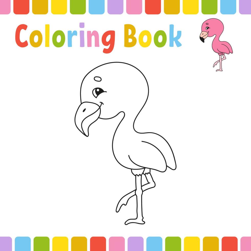 Coloring book pages for kids. Cute cartoon vector illustration.