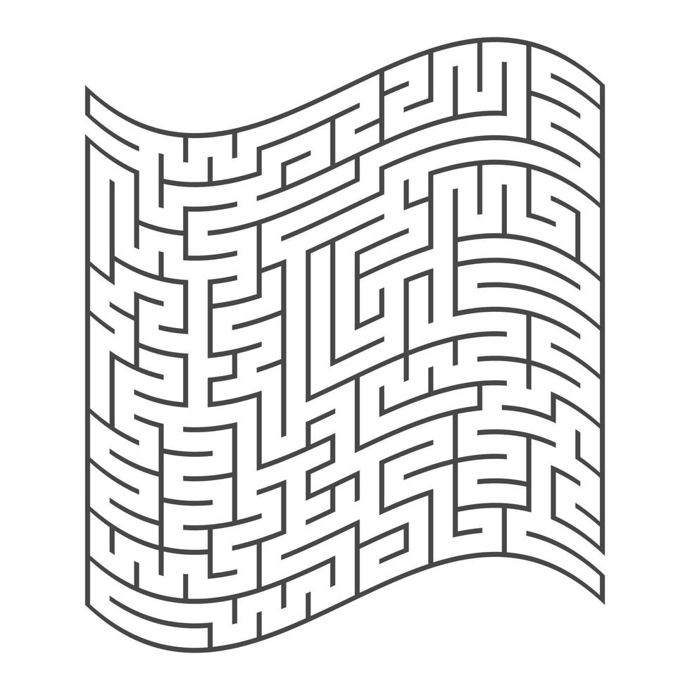 Abstract square maze. An interesting and useful game for children. Simple flat vector illustration isolated on white background.
