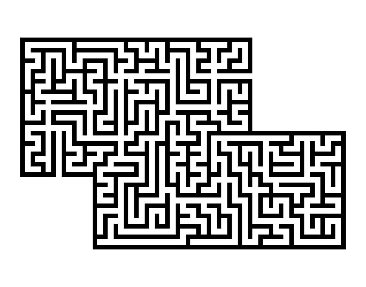 Abstract rectangular maze. Game for kids. Puzzle for children. Labyrinth conundrum. Flat vector illustration isolated on white background. With place for your image.