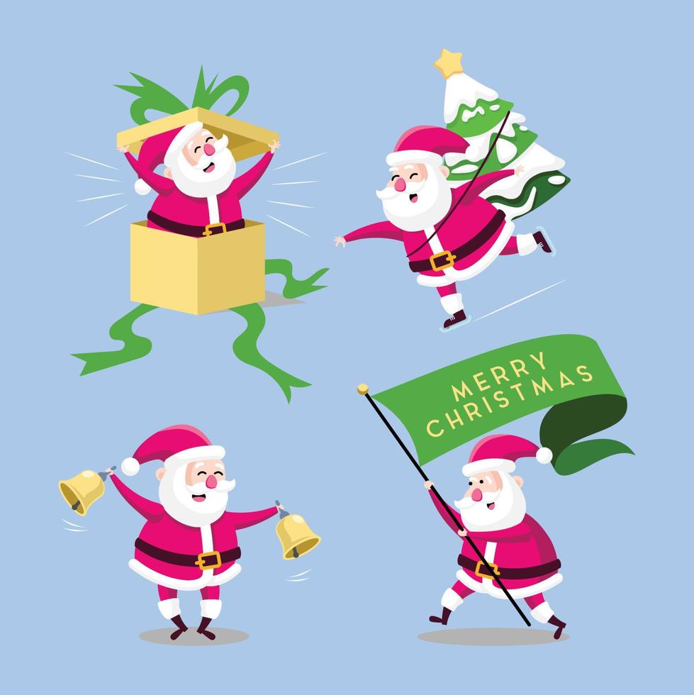 conjunto de caracteres de santa claus vector