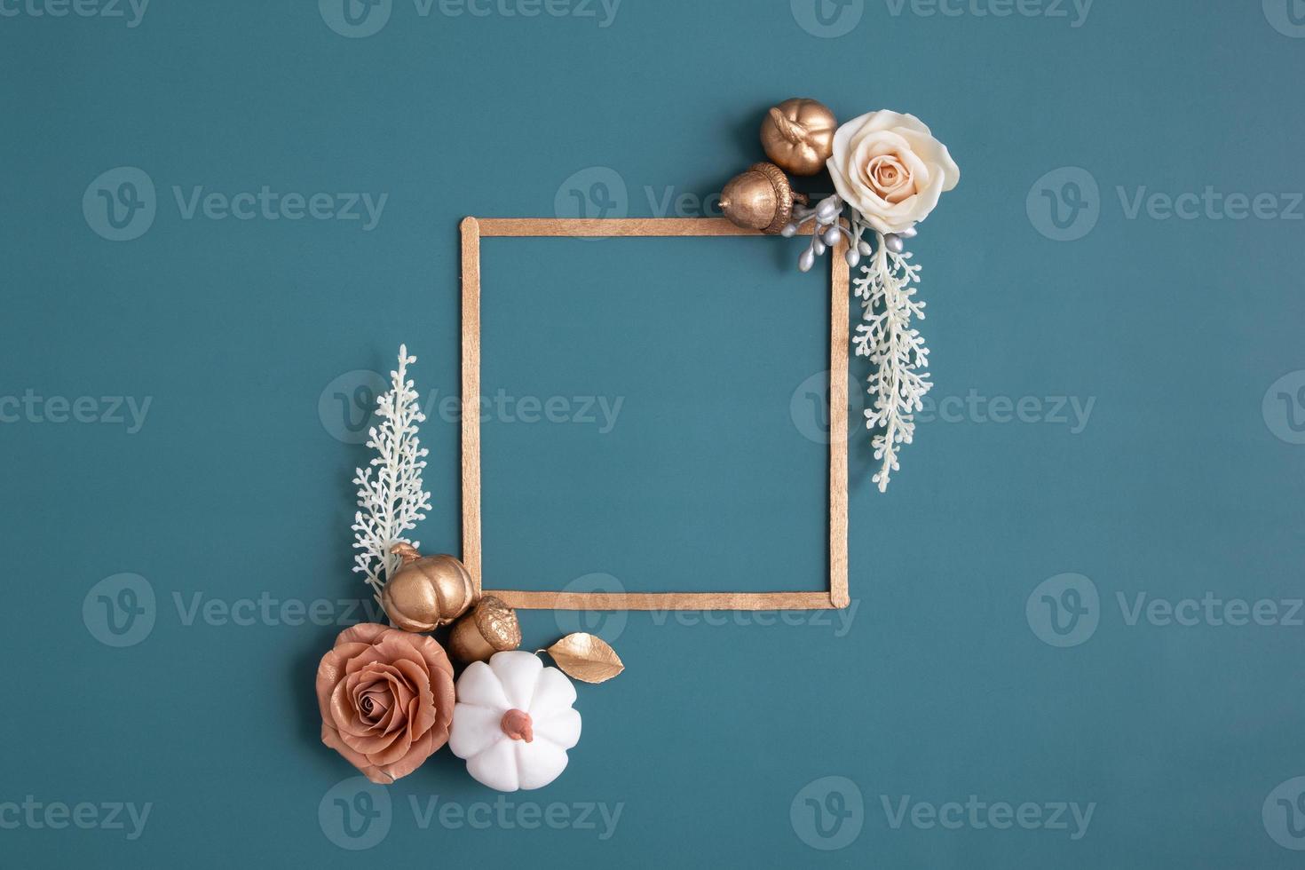 Autumn flat lay frame photo