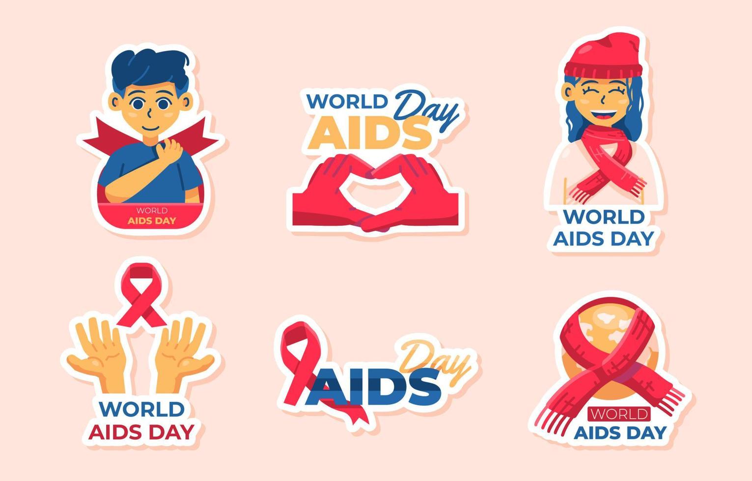 World AIDS Day Stickers vector