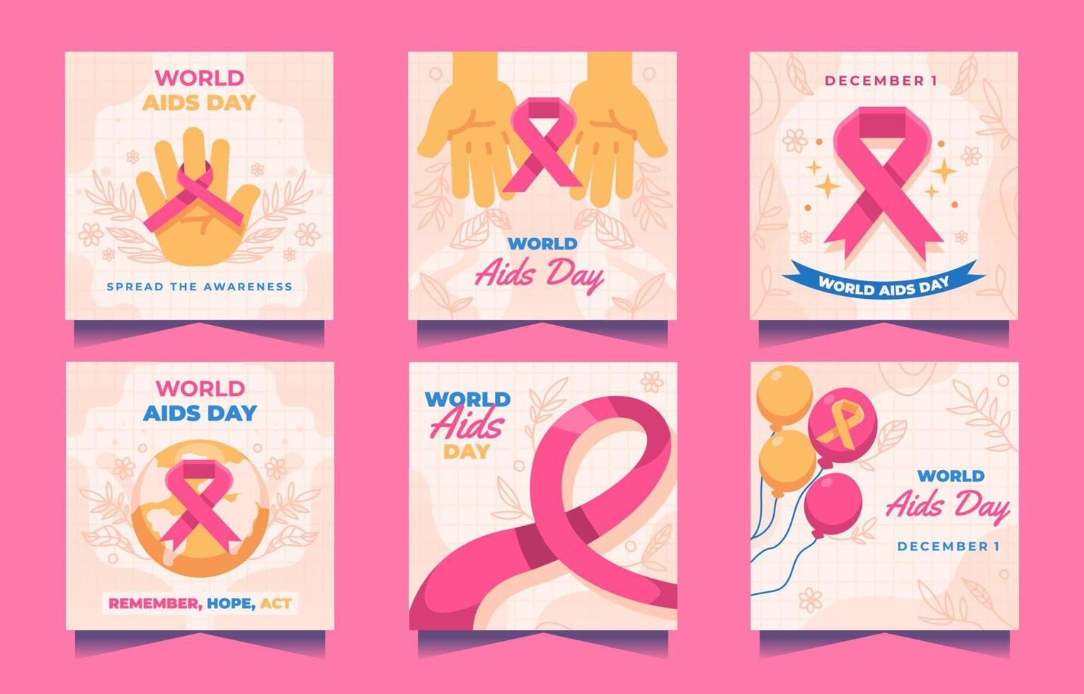 World AIDS Day Social Media Post vector