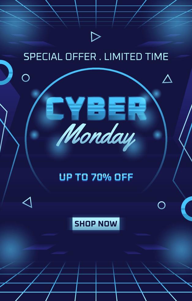 cartel de cyber monday vector