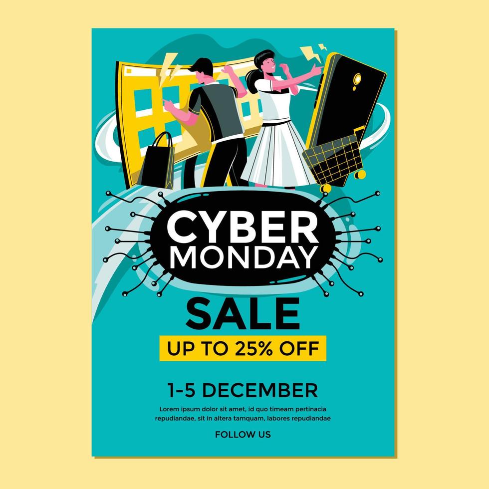 Cyber Monday Poster Concept vector