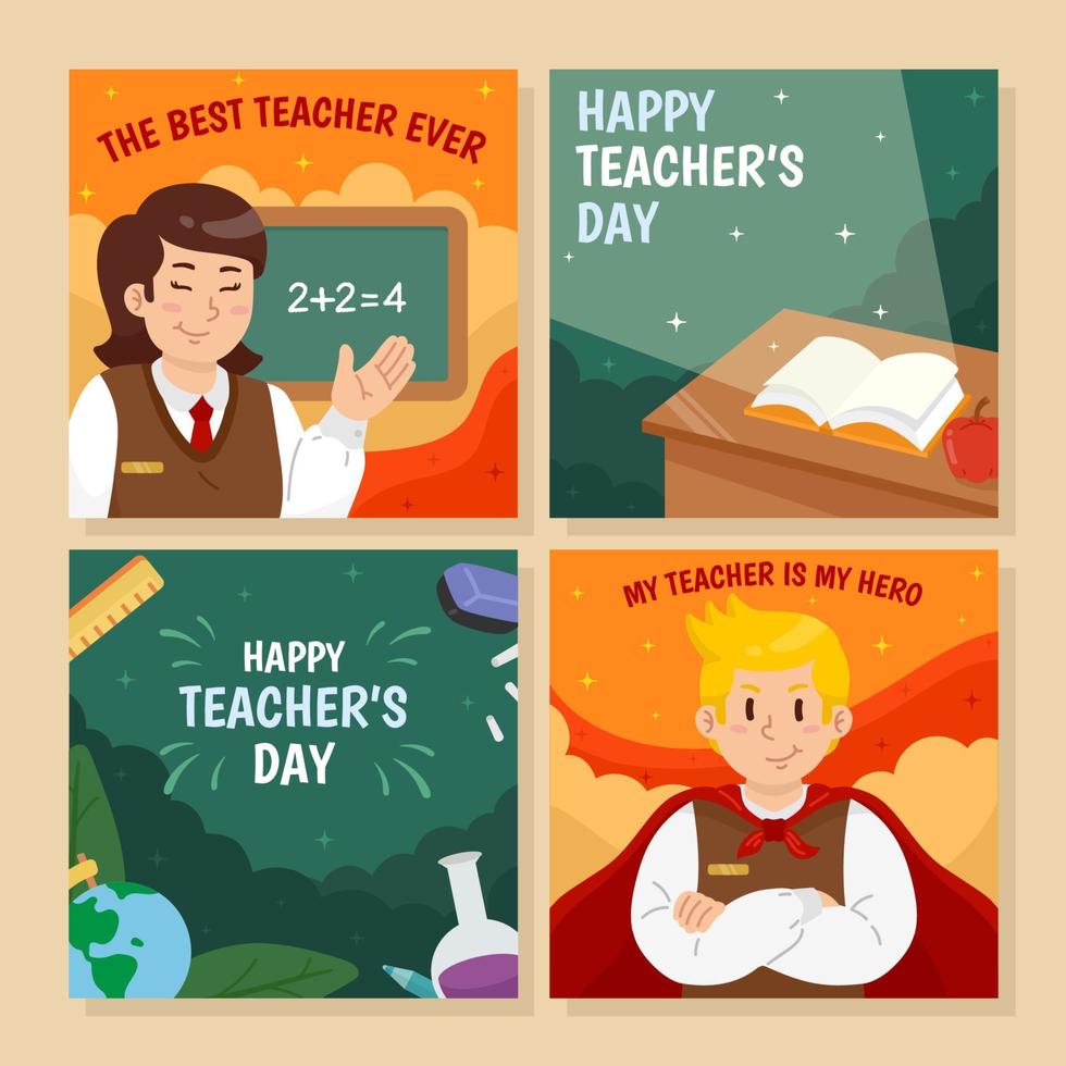 Teacher's Day Social Media Post vector