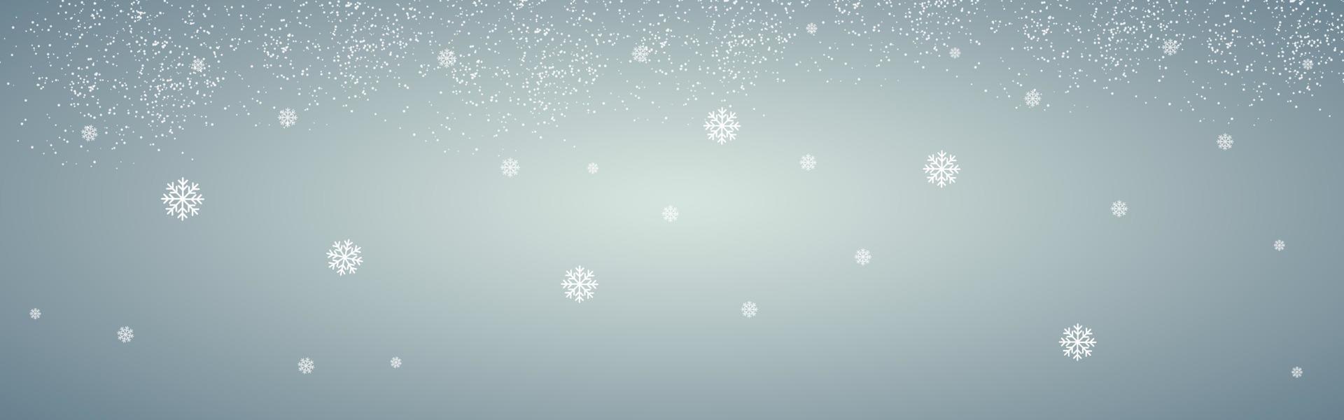 plantilla de vector aislado de fondo de nevadas de nieve cayendo