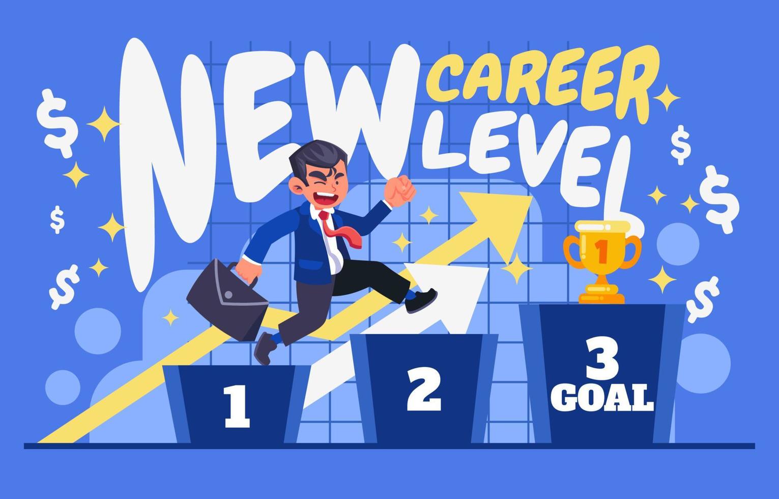 New Career Level Up vector