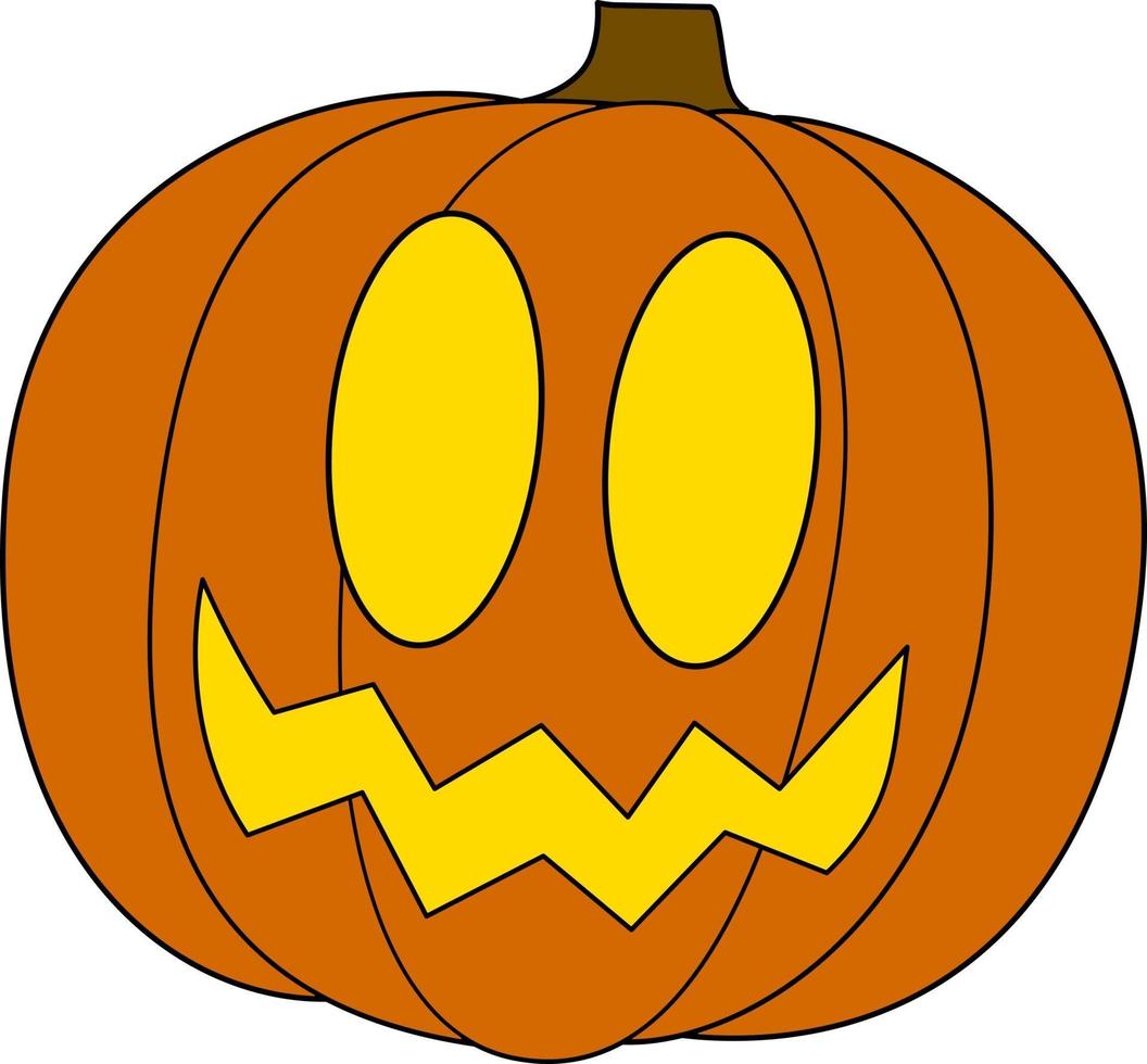 Vector isolated halloween element orange scary pumpkin