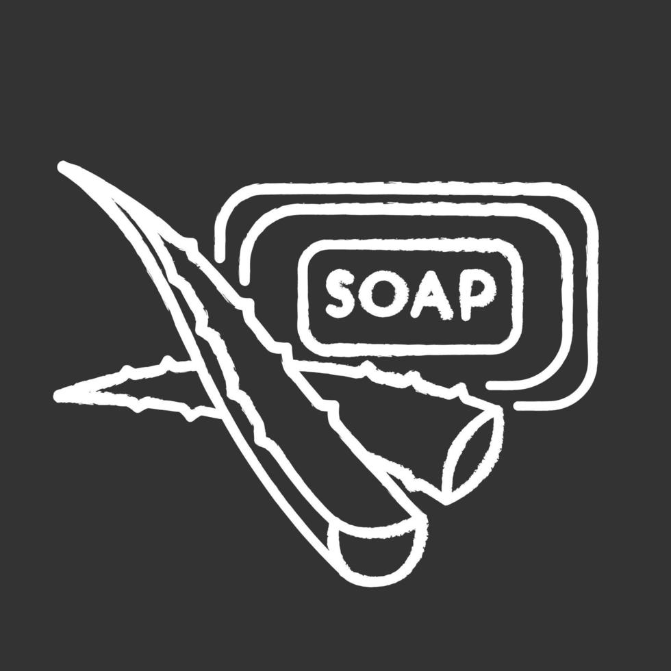 Plant based soap chalk white icon on black background vector