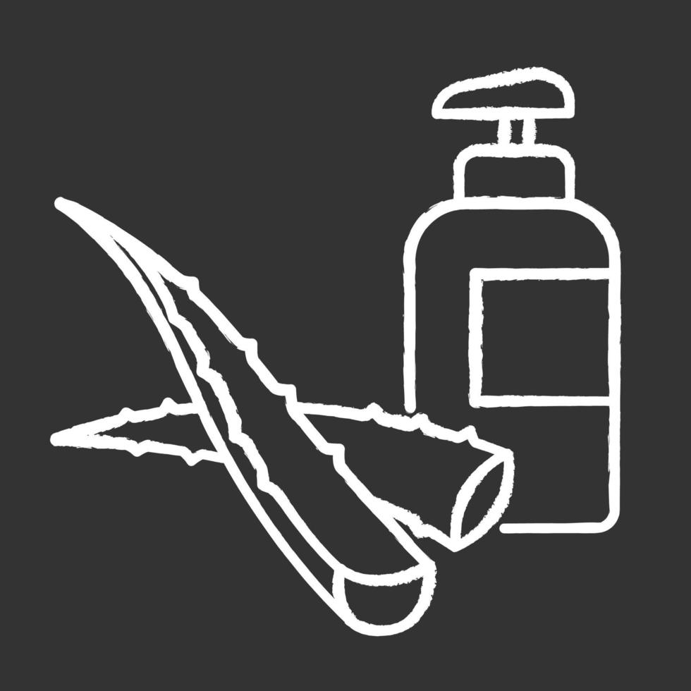 Herbal lotion chalk white icon on black background vector