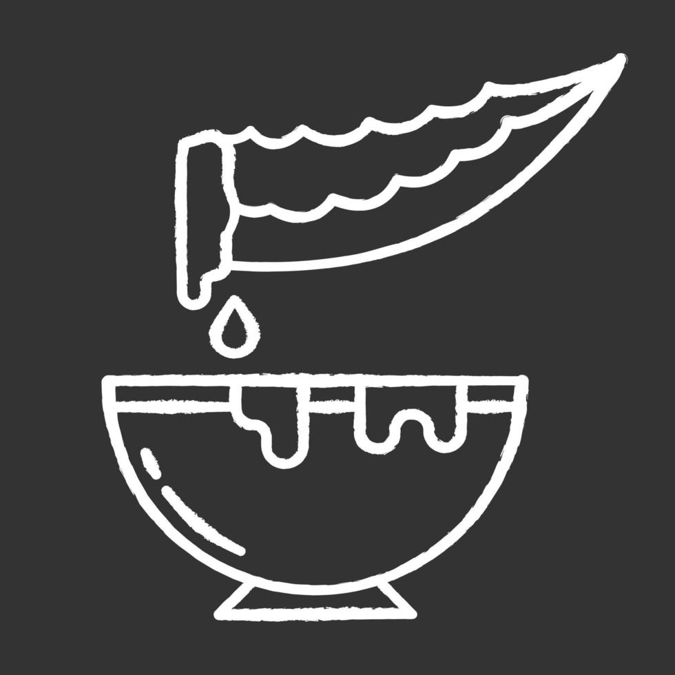 Plant extract chalk white icon on black background vector