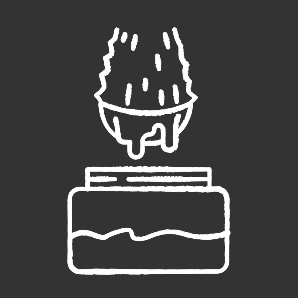 Aloe vera extract chalk white icon on black background vector