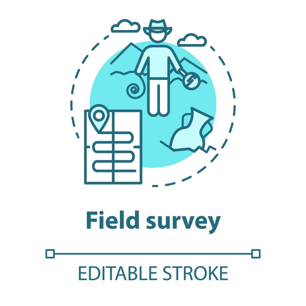 Field survey concept icon vector