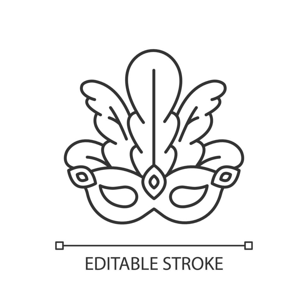 Masquerade mask pixel perfect linear icon vector