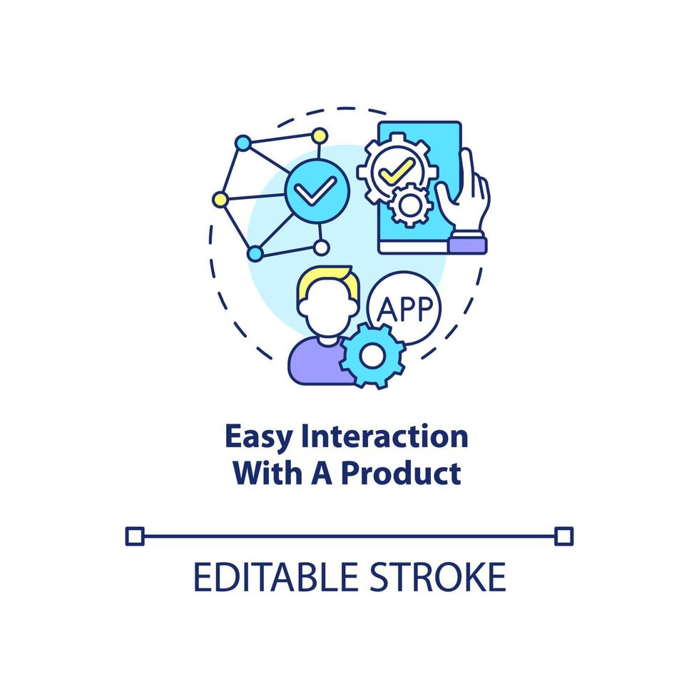 Easy interaction with product concept icon vector